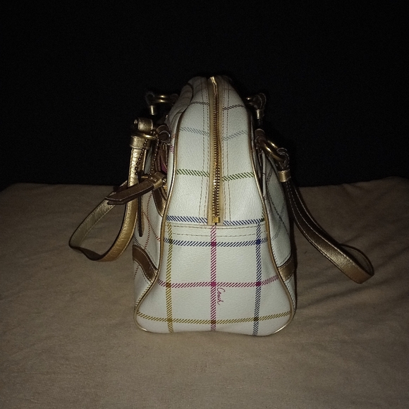 Coach Peyton Tattersall Plaid Satchel F19177 - Picture 6 of 13